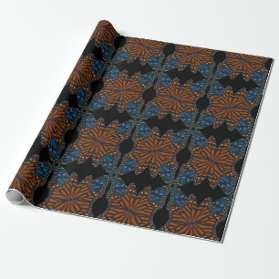 Monarch Butterfly Wing Orange And Blue Pattern Wrapping Paper
