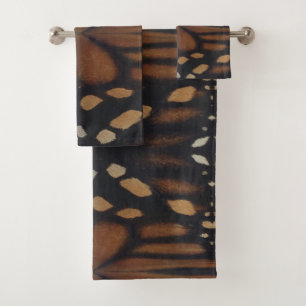 Monarch Butterfly Wing Up Close Pattern  Bath Towel Set