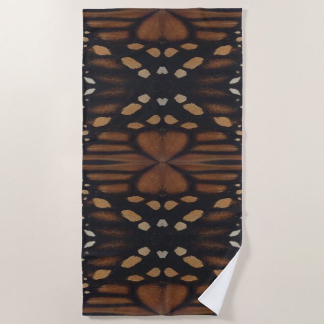 Monarch Butterfly Wing Up Close Pattern  Beach Towel (Front)