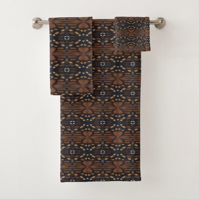 Monarch Butterfly Wing Up Close Repeat Pattern  Bath Towel Set (Insitu)