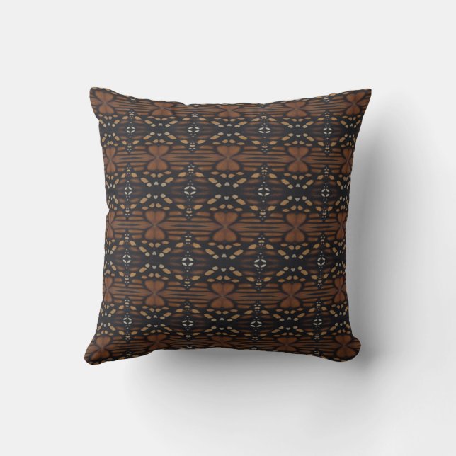Monarch Butterfly Wing Up Close Repeat Pattern  Throw Pillow (Back)