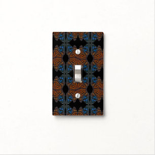 Monarch Butterfly Wing Up Orange And Blue Pattern  Light Switch Cover