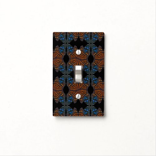Monarch Butterfly Wing Up Orange And Blue Pattern  Light Switch Cover