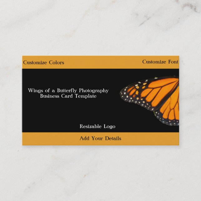 Monarch Butterfly Wings Business Card (Front)