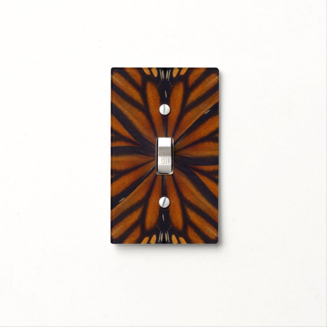 Monarch Butterfly Wings Circular Pattern Close Up  Light Switch Cover (In Situ)