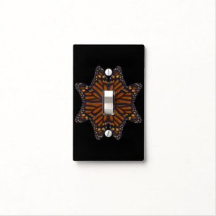 Monarch Butterfly Wings Circular Pattern  Light Switch Cover