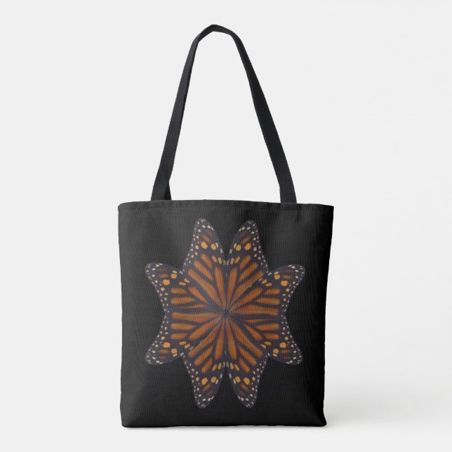 Monarch Butterfly Wings Circular Pattern  Tote Bag (Back)