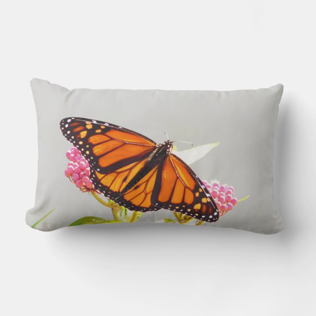 Monarch Butterfly Wings Lumbar Pillow (Front)