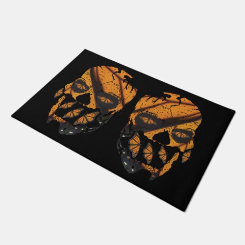 Monarch Butterfly _ Wings of Butterfly Skulls Doormat