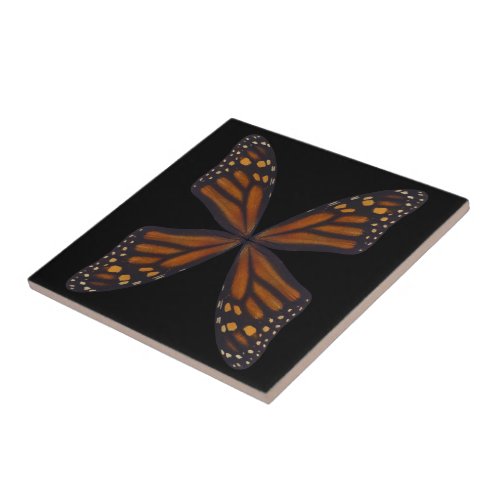 Monarch Butterfly Wings Pattern  Ceramic Tile