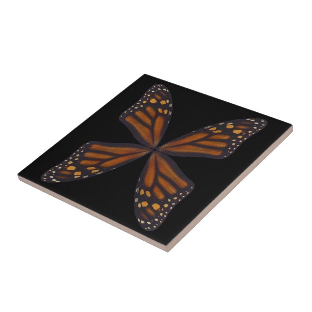 Monarch Butterfly Wings Pattern  Ceramic Tile (Side)