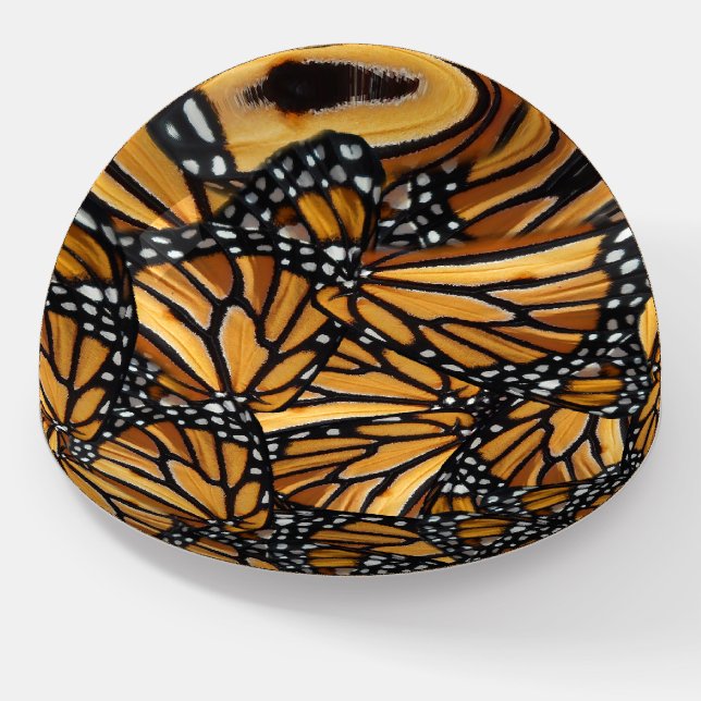 Monarch Butterfly Wings Pattern Paperweight (Angled)