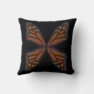 Monarch Butterfly Wings Pattern Throw Pillow