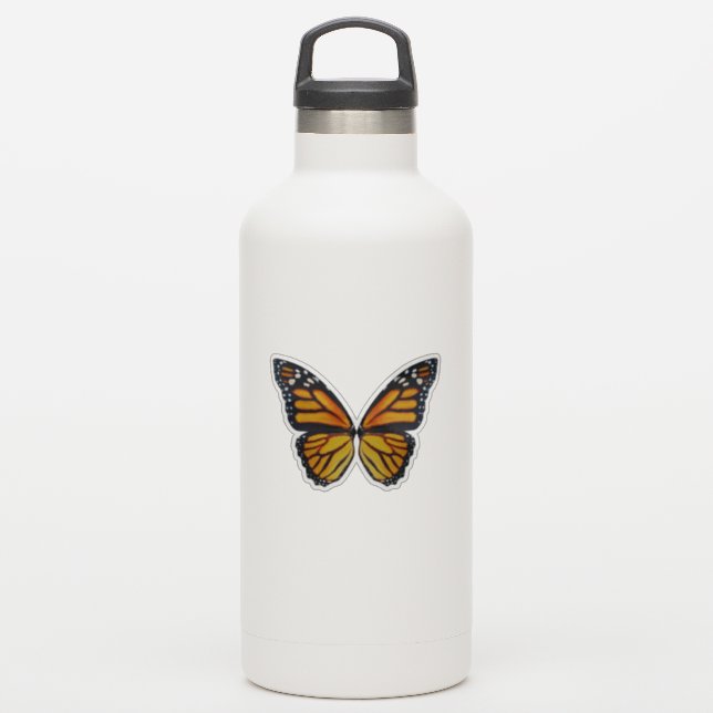Monarch butterfly wings water bottle sticker (Waterbottle)