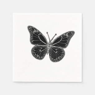 Monarch Butterfly with Detailed Wing Patterns Napkins