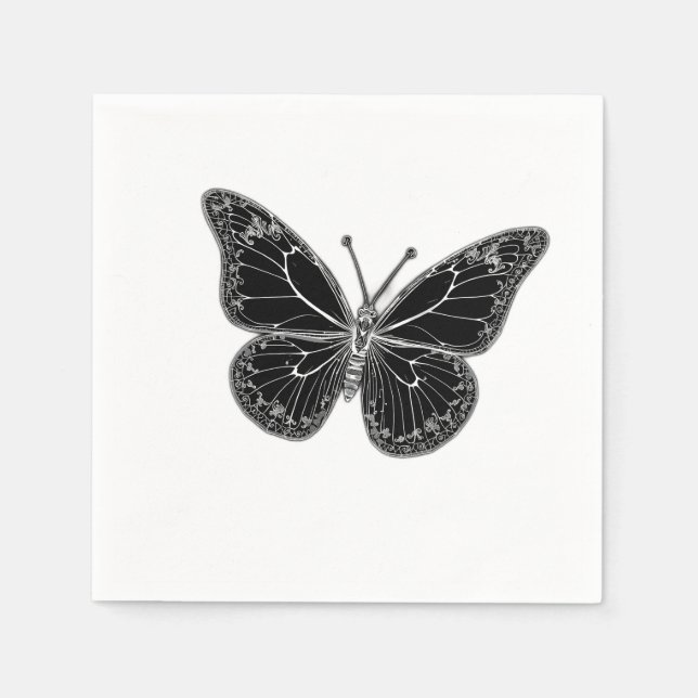 Monarch Butterfly with Detailed Wing Patterns Napkins (Front)