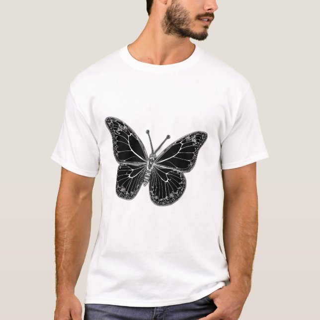 Monarch Butterfly with Detailed Wing Patterns T-Shirt (Front)