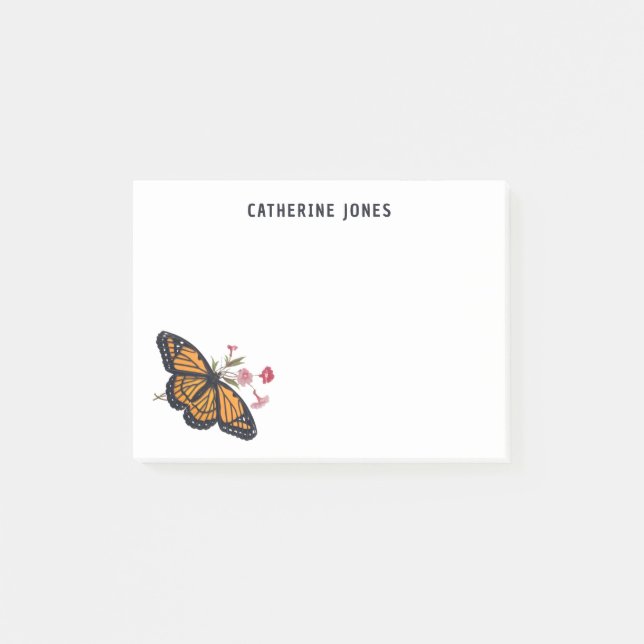 Monarch Butterfly With Name Personalized Notes (Front)