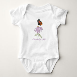 Monarch Butterfly with Purple Cone Flower Baby Bodysuit
