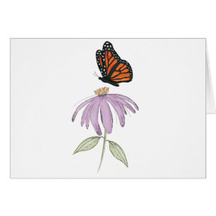 Monarch Butterfly with Purple Cone Flower Cards