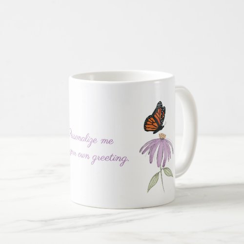 Monarch Butterfly with Purple Cone Flower Coffee Mug