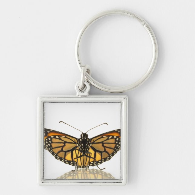 Monarch butterfly with wings spread keychain (Front)