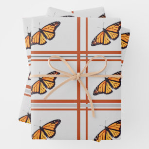 Monarch butterfly wrapping paper sheets