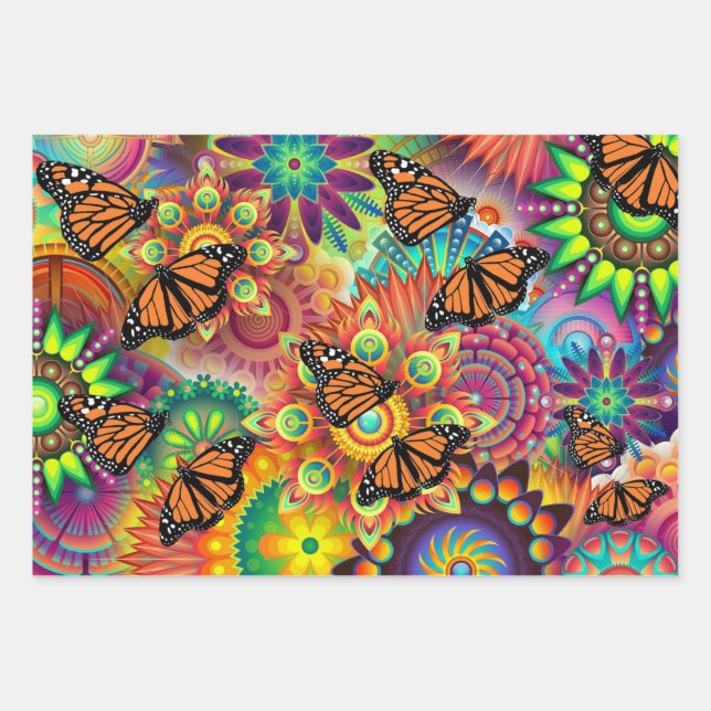 Monarch Butterfly Wrapping Paper Sheets (Front)