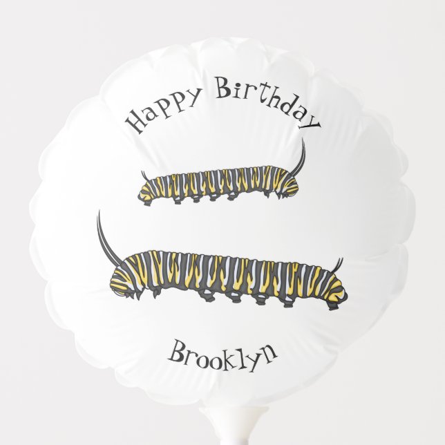 Monarch caterpillar cartoon illustration balloon (Front)