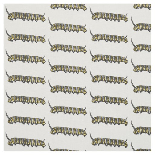 Monarch caterpillar cartoon illustration  fabric