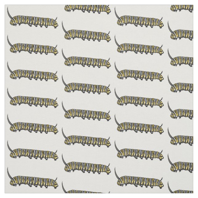 Monarch caterpillar cartoon illustration  fabric (Swatch)