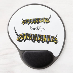 Monarch caterpillar cartoon illustration gel mouse pad
