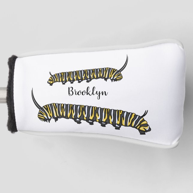 Monarch caterpillar cartoon illustration  golf head cover (Front)