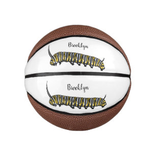 Monarch caterpillar cartoon illustration  mini basketball