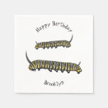 Monarch caterpillar cartoon illustration  napkins