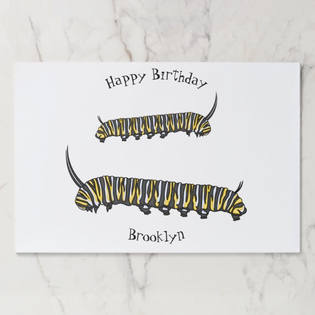 Monarch caterpillar cartoon illustration  paper pad (Front)