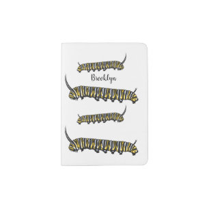 Monarch caterpillar cartoon illustration  passport holder