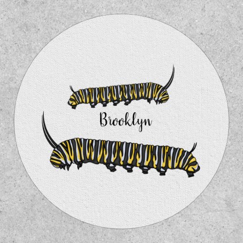 Monarch caterpillar cartoon illustration  patch