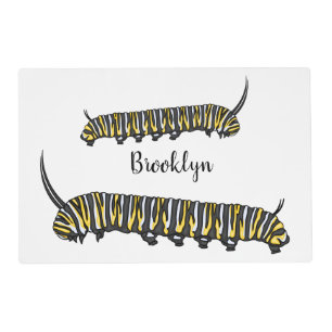 Monarch caterpillar cartoon illustration  placemat