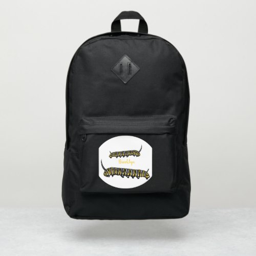 Monarch caterpillar cartoon illustration  port authority backpack