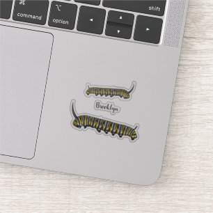 Monarch caterpillar cartoon illustration  sticker