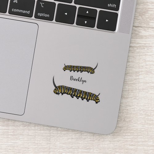 Monarch caterpillar cartoon illustration  sticker