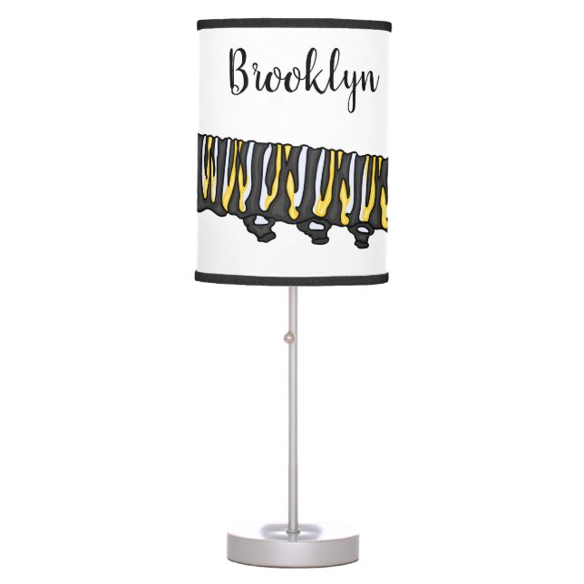 Monarch caterpillar cartoon illustration  table lamp (Front)