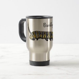 Monarch caterpillar cartoon illustration travel mug