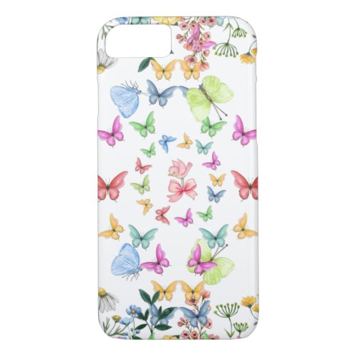 Monarch colorful Butterfly Pattern spring floral iPhone 87 Case