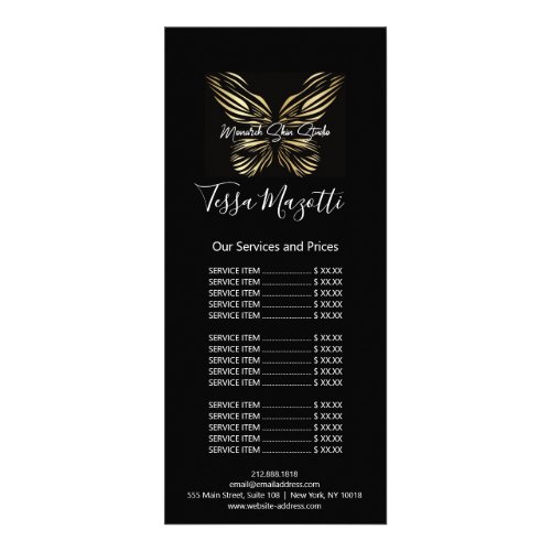 Monarch Hair Makeup Lashes Nail Wax Logo Black Rac Rack Card