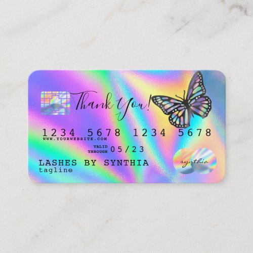 Monarch Holograph  Thank You Modern Credit Card