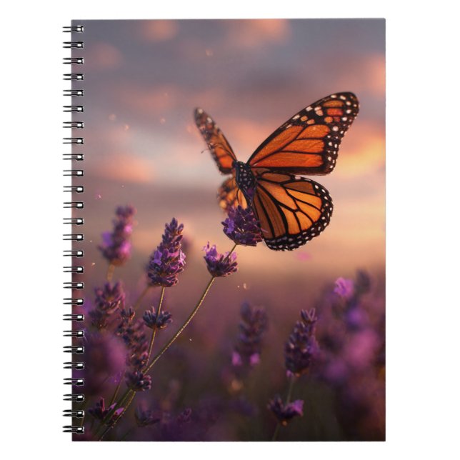 Monarch Lavender Glow Notebook (Front)