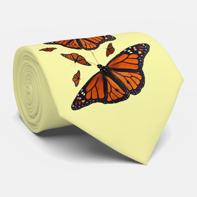 Monarch Medley Tie (Pale Yellow) (Rolled)