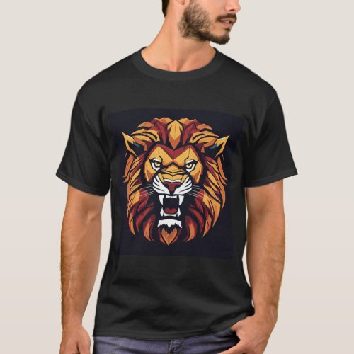 Monarch of Geometry Timeless Lion T_Shirt Designs